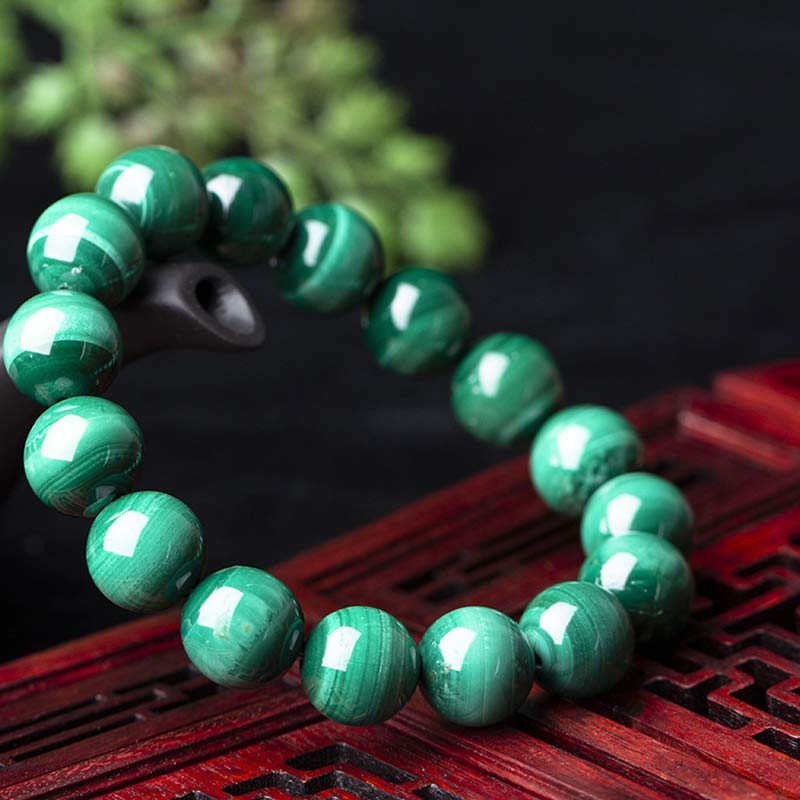 6mm Malachite Protection Bracelet for Calmness & Anxiety