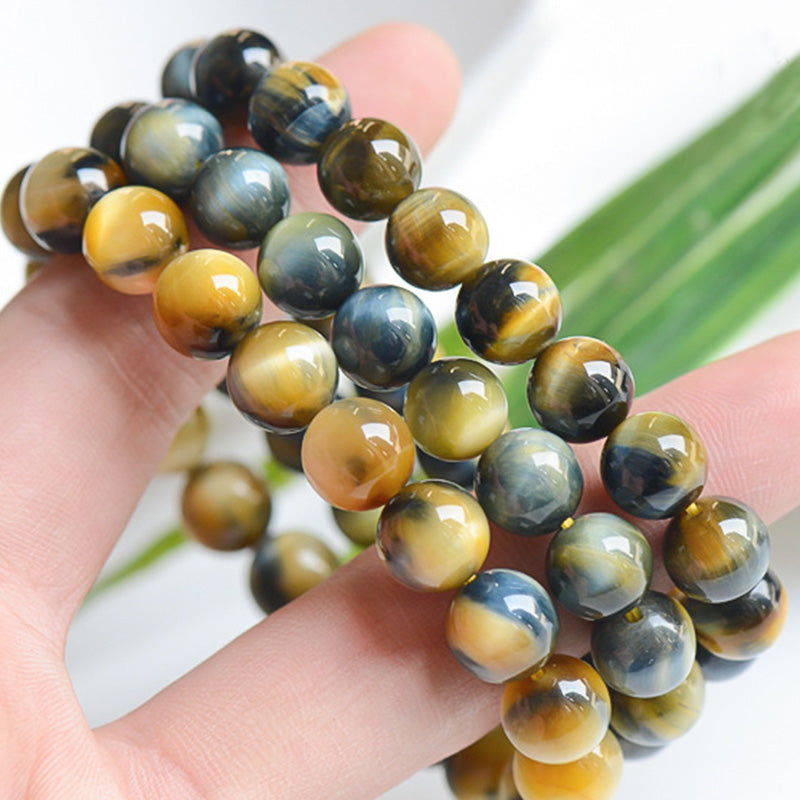 12mm Tiger Eye Courage Strength Protection Bracelet