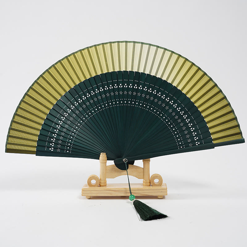 20 cm Bambus-Faltfächer | Chinesischer Handfächer mit Farbverlauf