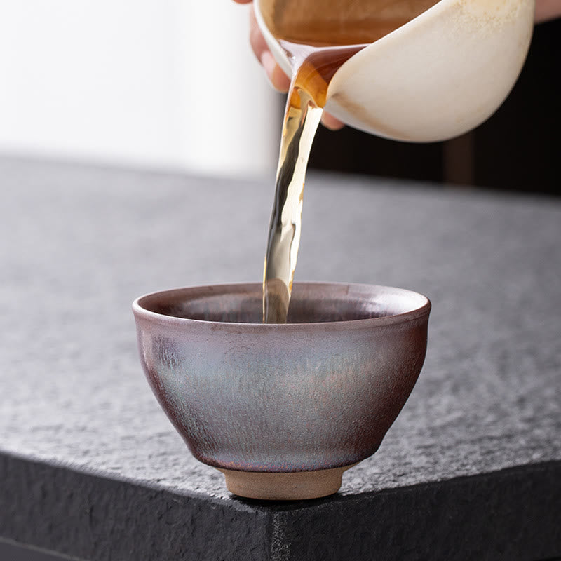 Chinese Pink Gold Jianzhan Porcelain Tea Cup 135ml