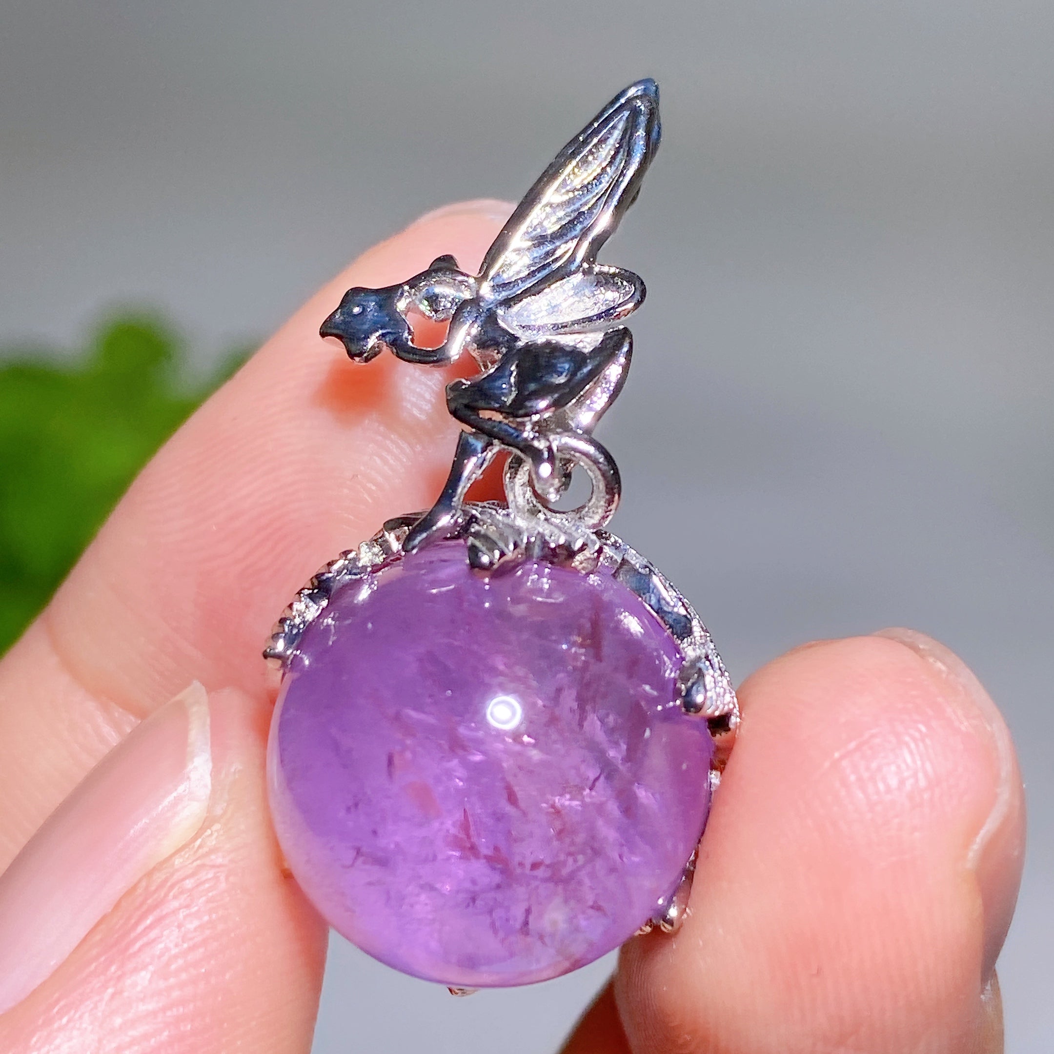 20mm Amethyst Rose Quartz Fairy Pendant Crystal Healing