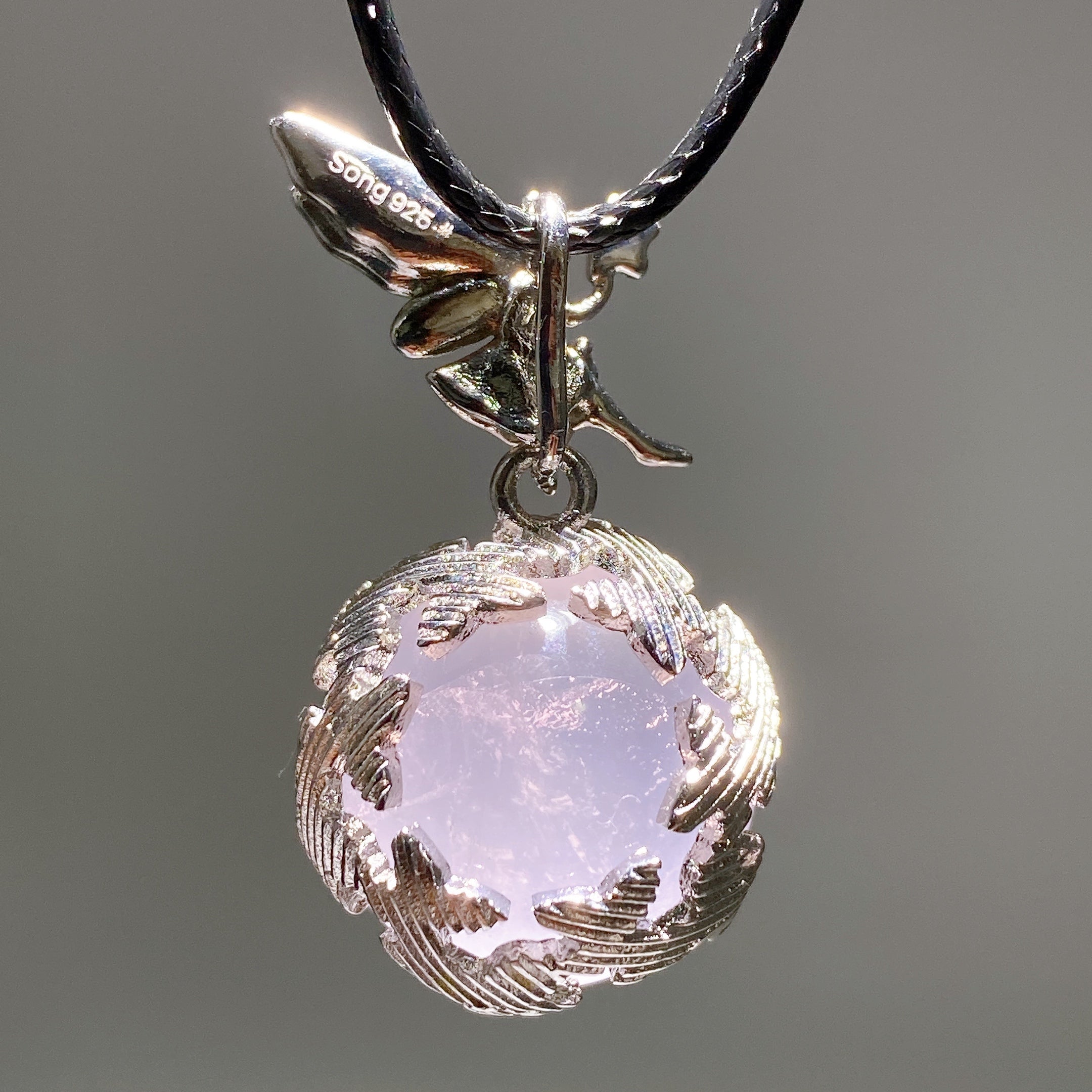 20mm Amethyst Rose Quartz Fairy Pendant Crystal Healing