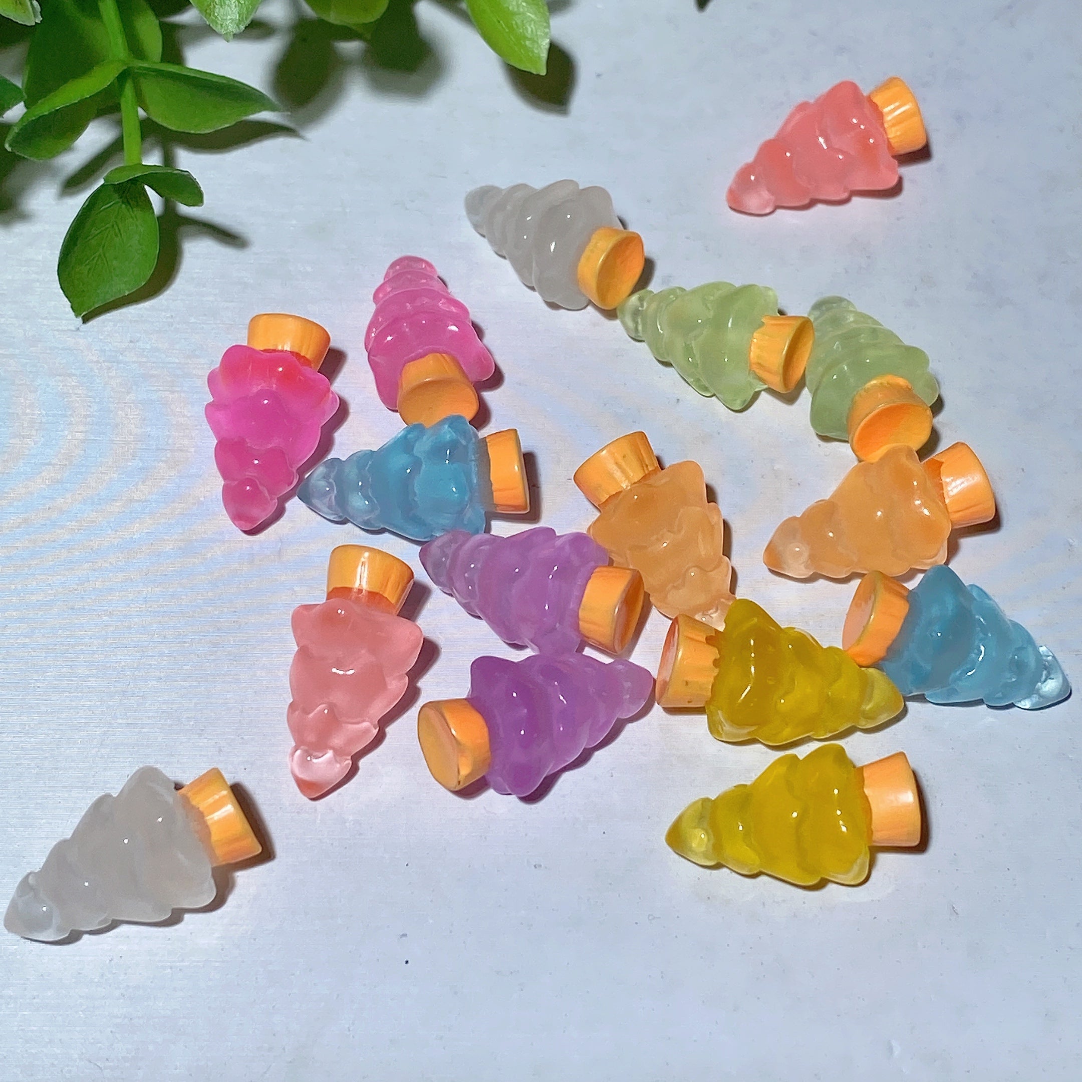 20mm Resin Luminous Mini Christmas Tree Crystal Figurines
