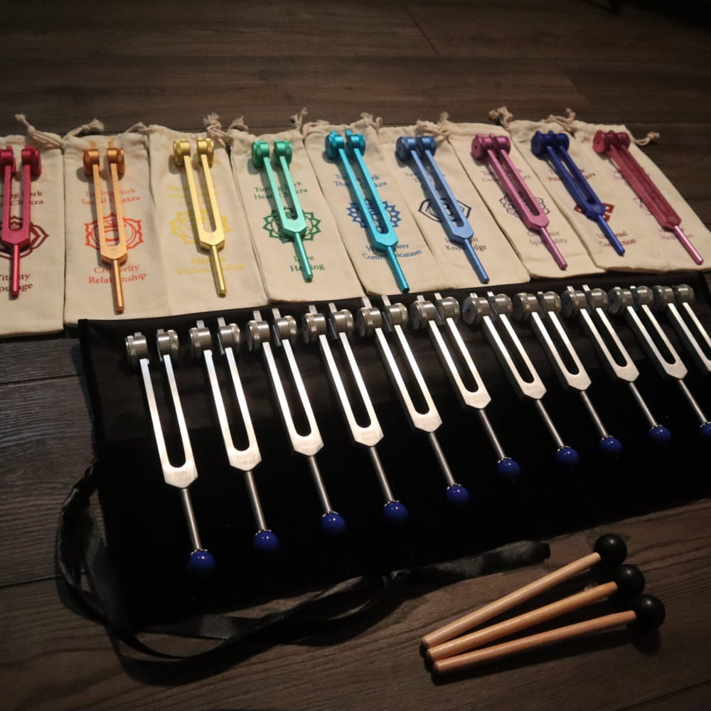 20pc Solfeggio & Planetary Tuning Fork Set for Astrology & Healing - On sale