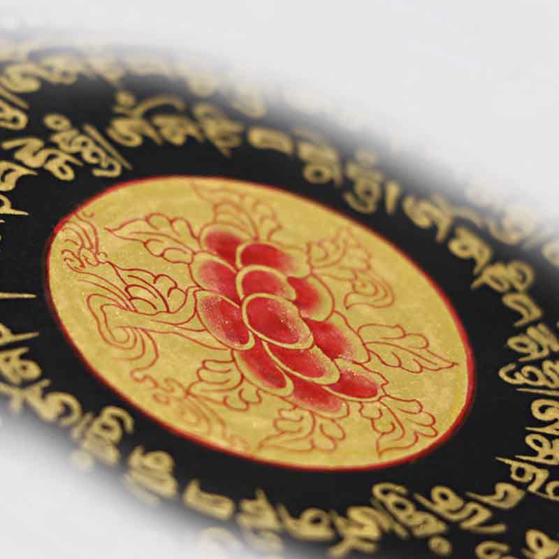 21,65 Zoll tibetisches Thangka-Gemälde Om Mani Padme Hum Schriftdekoration