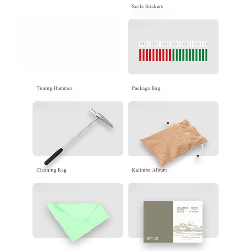 Kalimba aus Walnussholz mit 21 Tasten – Meditations-Daumenklavier