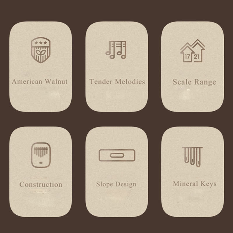 Kalimba aus Walnussholz mit 21 Tasten – Meditations-Daumenklavier