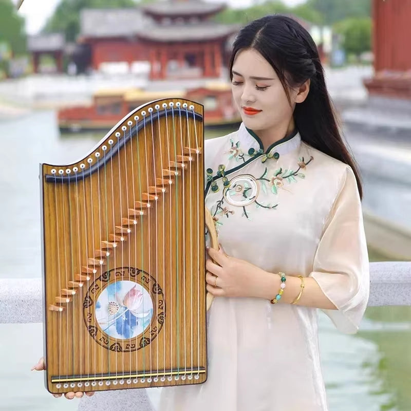 Portable Mini Guzheng 21 Strings Beginner Guqin Finger Pick Zither Professional Traditional Chinese Musical Instruments Gifts