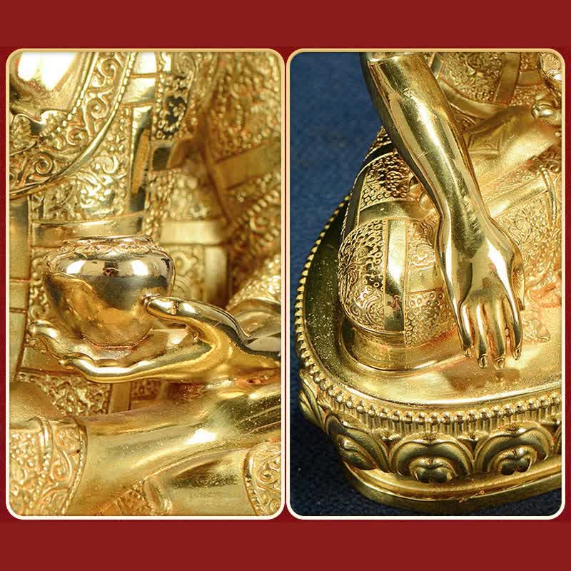 Copper Buddha Statue Shakyamuni Figurine 16.5cm Enlightenment