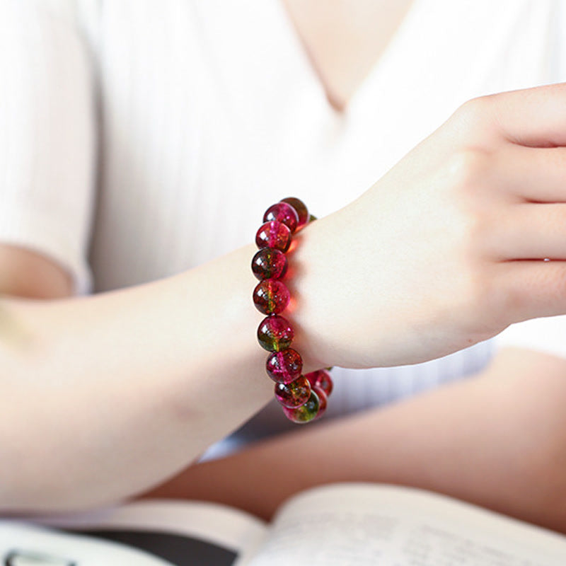 8mm Tourmaline Spiritual Bracelet for Love & Wisdom
