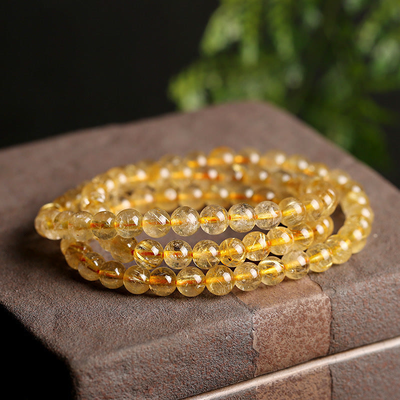 6mm Citrine Prosperity Bracelet for Creativity & Protection