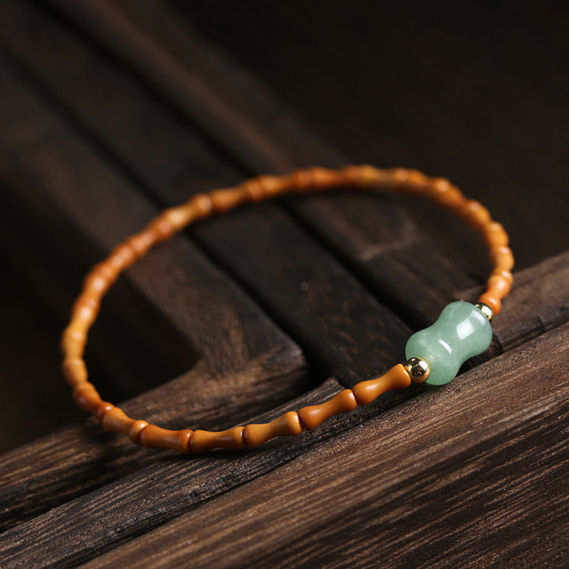 Green Aventurine & Olive Pit Luck Bracelet 14-16cm Wrist
