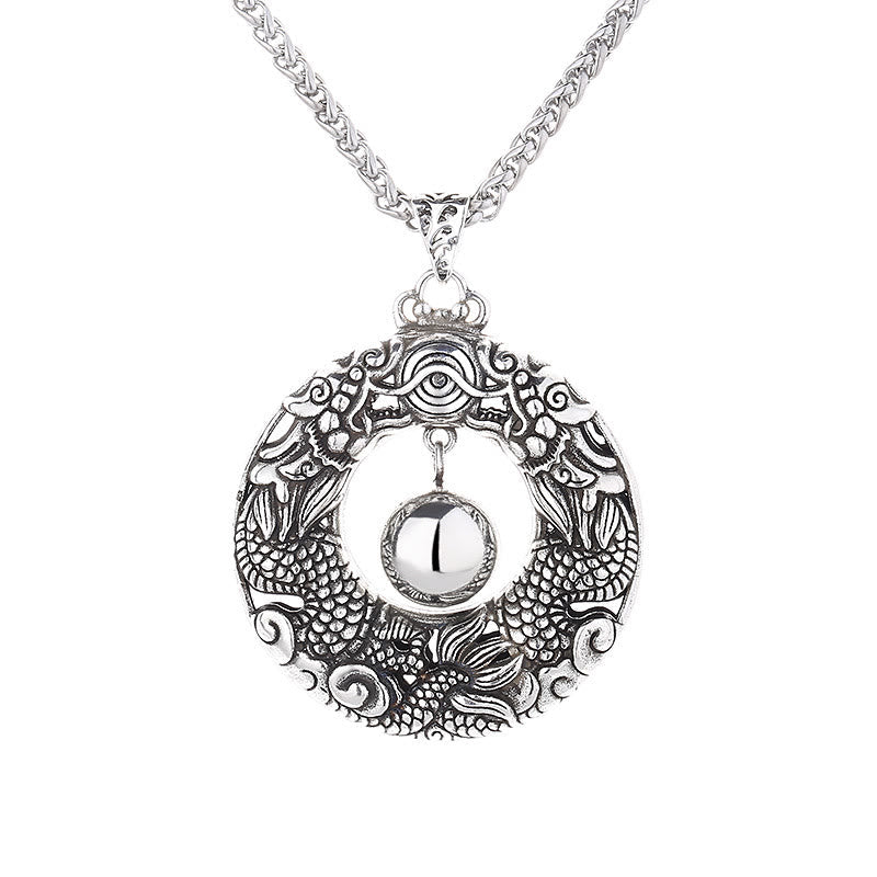Copper Dragon Necklace Protection & Success Pendant