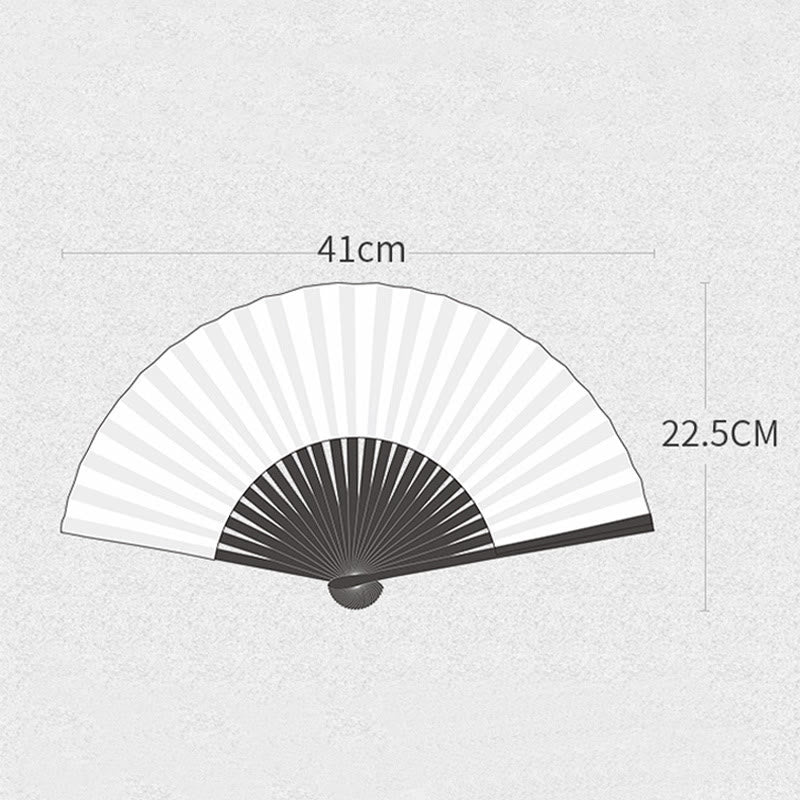 Chinesischer Faltfächer mit Glühwürmchen-Bambusblättern-Muster, 22,5 cm