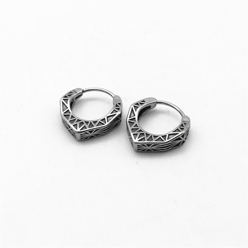 Titanium Steel Viking Hoop Balance Earrings