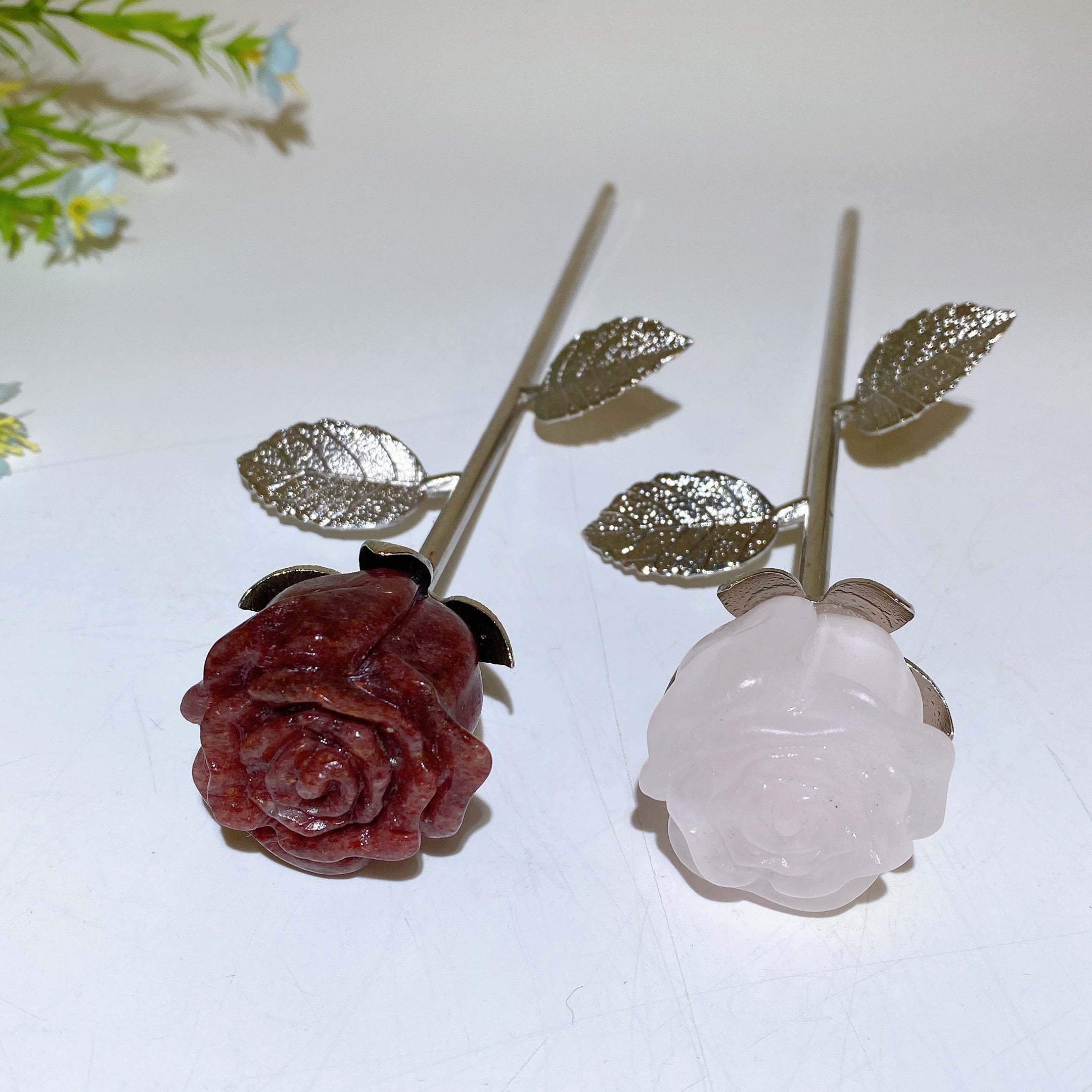22 cm große Kristallknospen- und Blütenblumenfiguren für heilende Dekoration