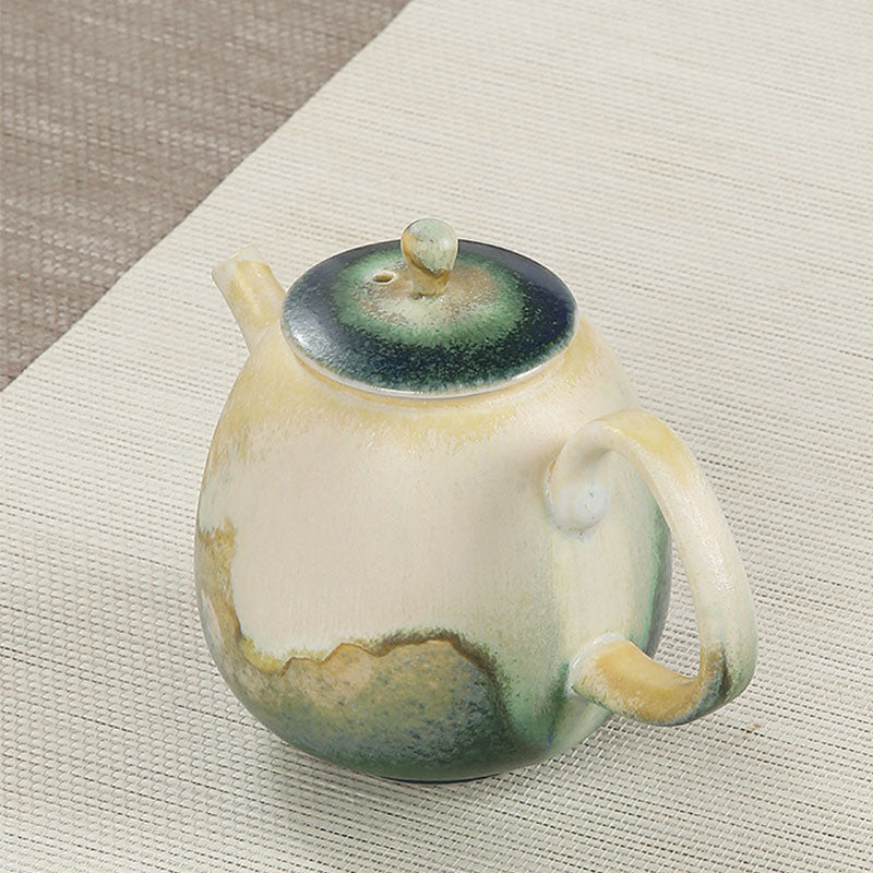 230 ml Keramik-Gongfu-Teekanne in Grünbeige für Zen-Dekor