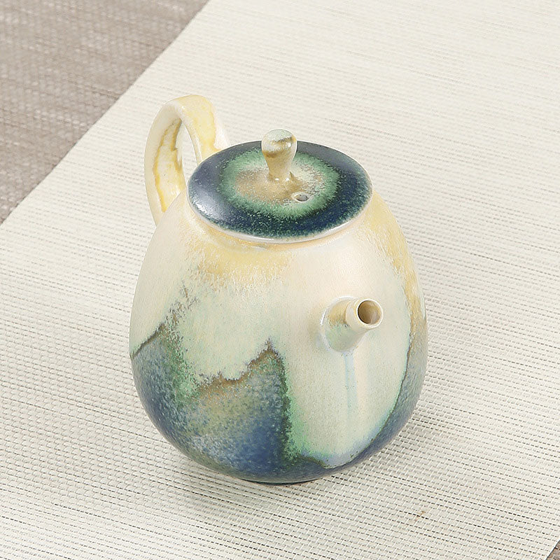 230 ml Keramik-Gongfu-Teekanne in Grünbeige für Zen-Dekor