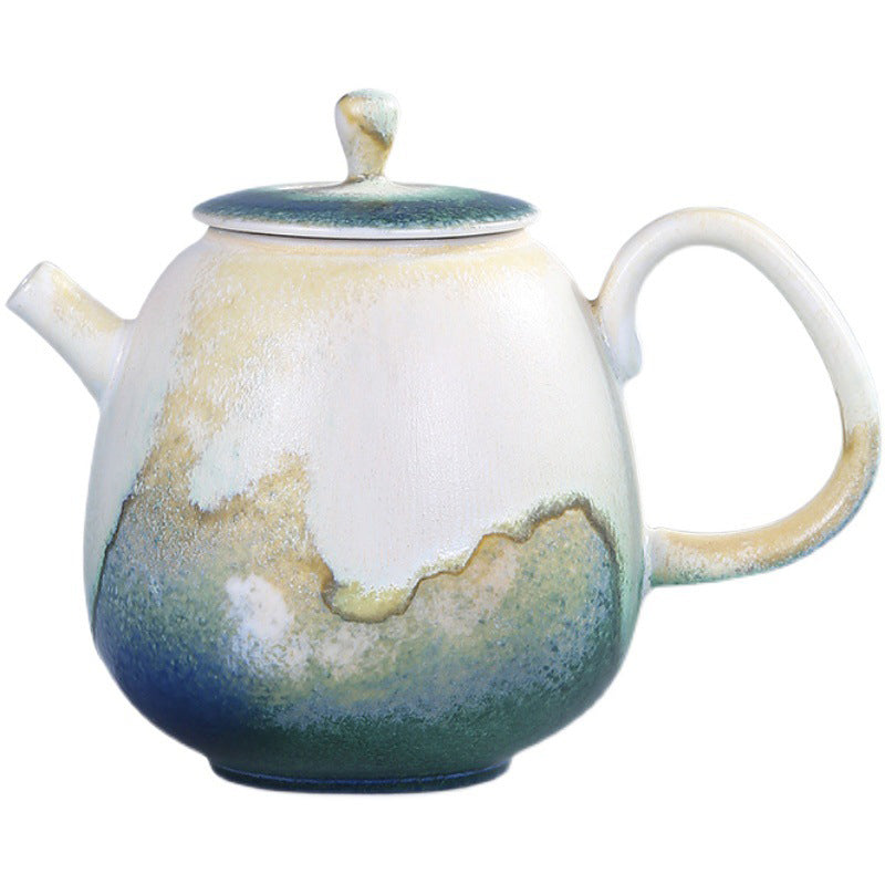 230 ml Keramik-Gongfu-Teekanne in Grünbeige für Zen-Dekor