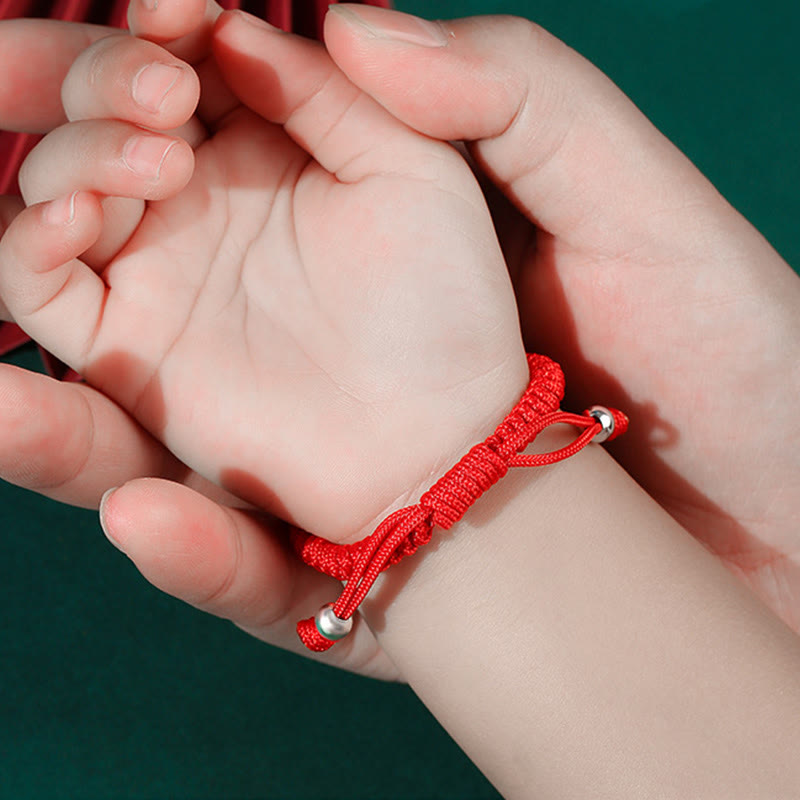 Kids Sterling Silver Spiritual Bracelet With Fu Character Charm