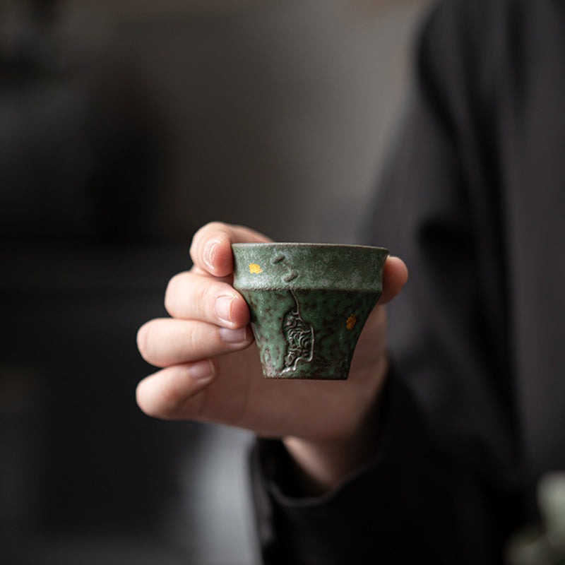 Vintage Ceramic Teacup 50ml for Sacred Space Rituals