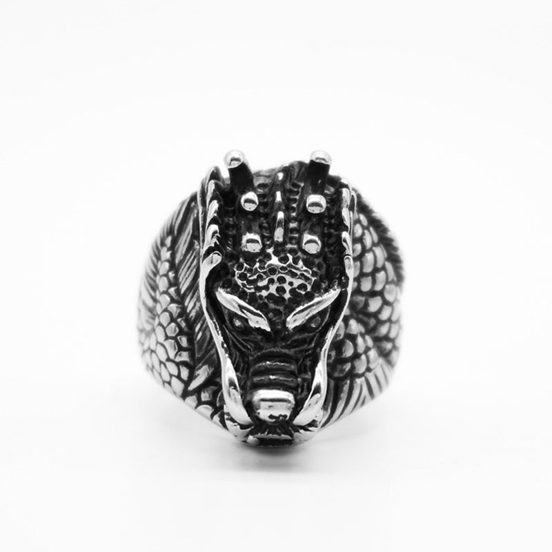 Dragon Balance Titanium Steel Ring for Mental Clarity