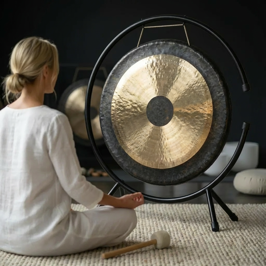 24 Zoll chinesischer Gong mit C-Ständer zur Meditation