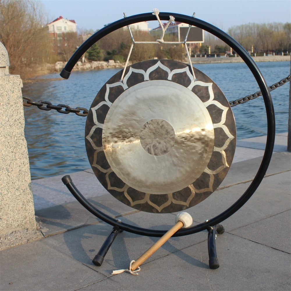 24" Lotus Wind Gong with Stand for Meditation