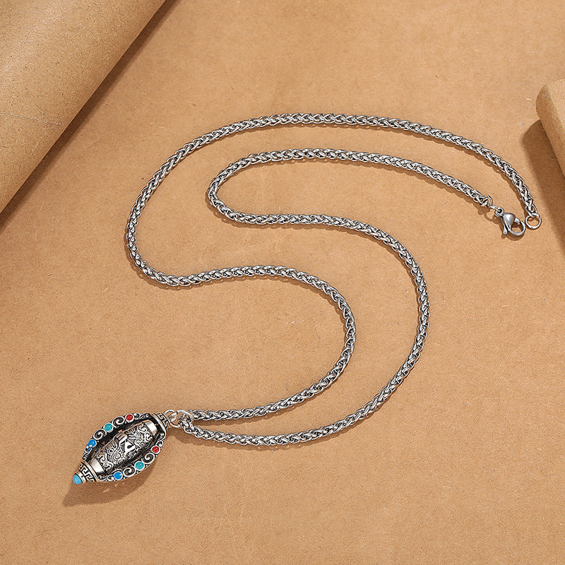 Om Mani Padme Hum Drehbarer Halskettenanhänger | Reinheit