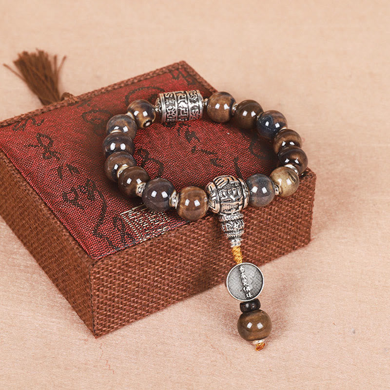Turquoise Om Mani Padme Hum Prayer Wheel Wisdom Bracelet