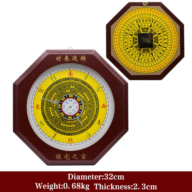 24 cm Feng Shui Bagua Karte Balance Energie Wanduhr