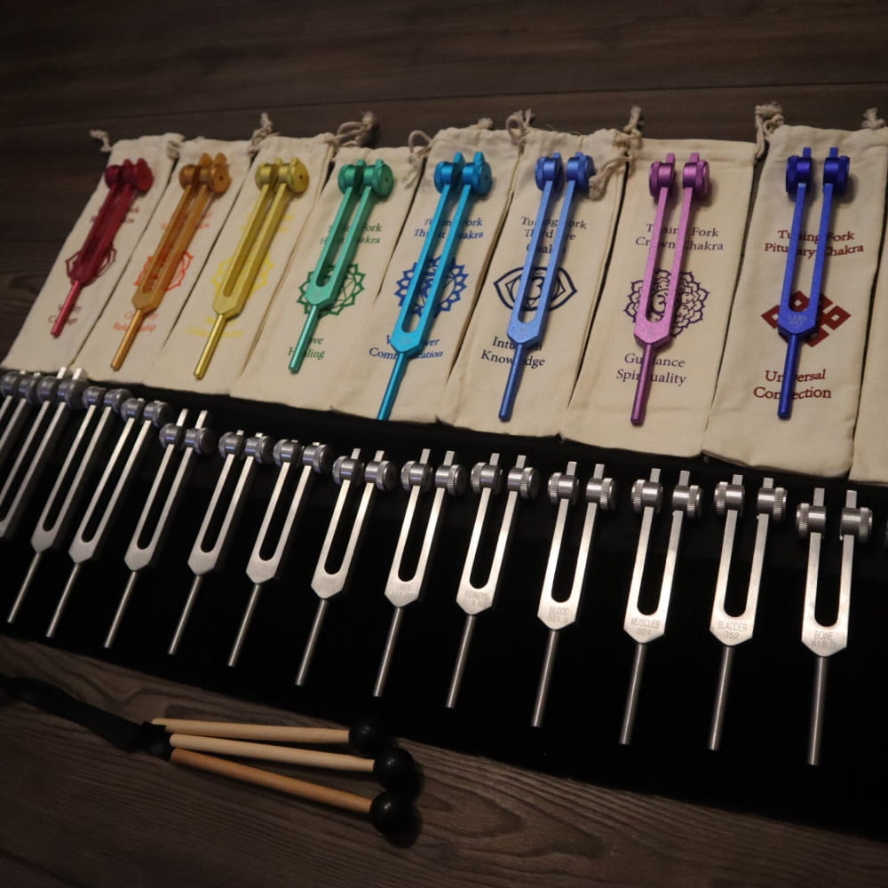 24pc Human Biology & Solfeggio Tuning Forks for Sound Healing - On sale