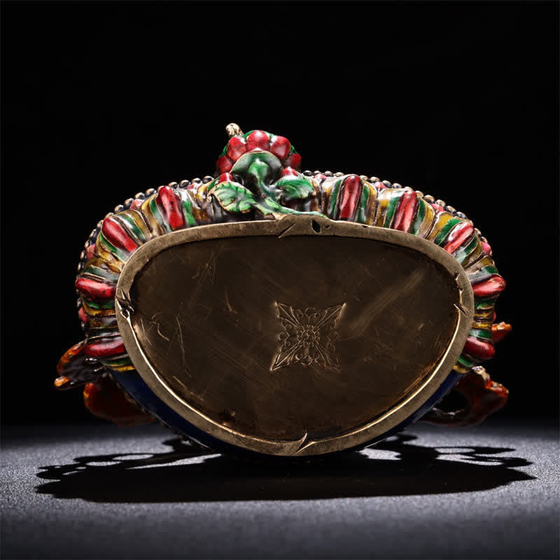 25,5 cm kupfergelbe Jambhala-Bodhisattva-Buddha-Statue für Gelassenheit