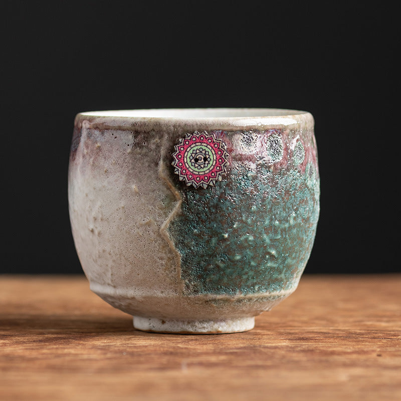 250 ml Sonnenblumen-Kiln-Change-Keramik-Zen-Kaffeetasse