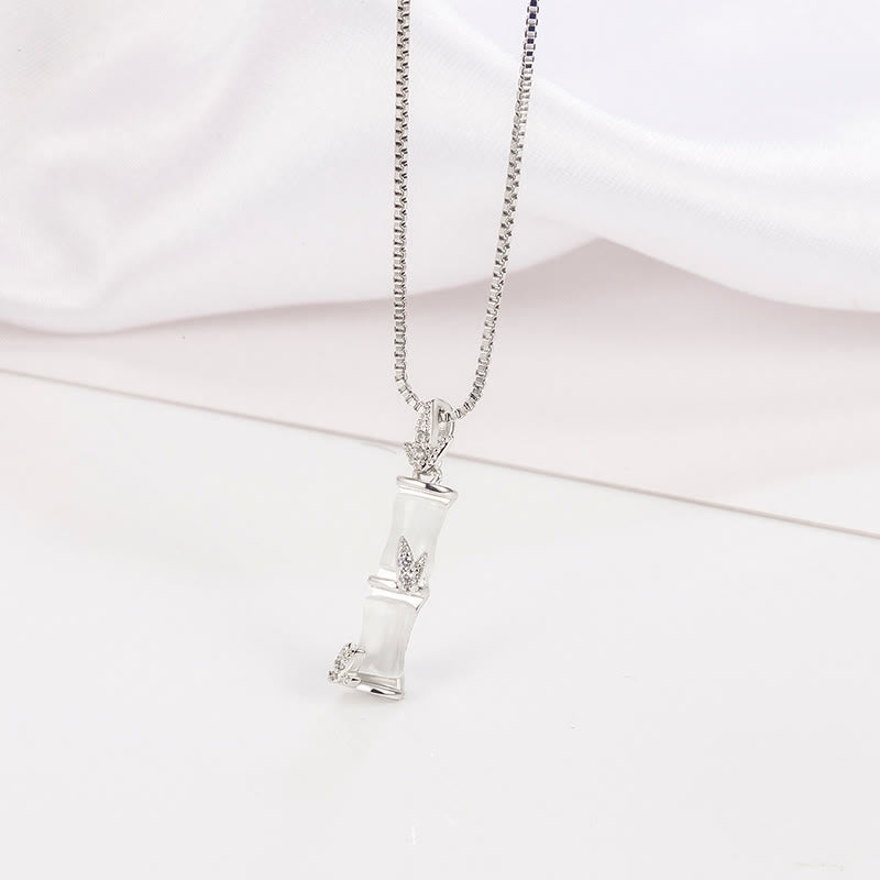 Chalcedon Bambus Harmonie Spirituelle Halskette 47cm Anhänger