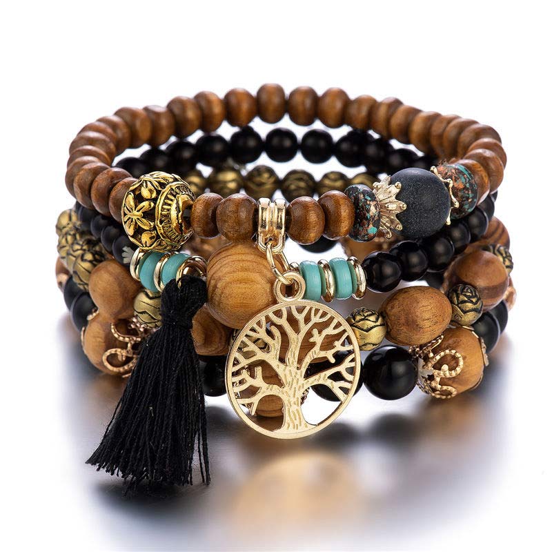 Wenge Wood Turquoise Healing Bracelet for Balance & Calm