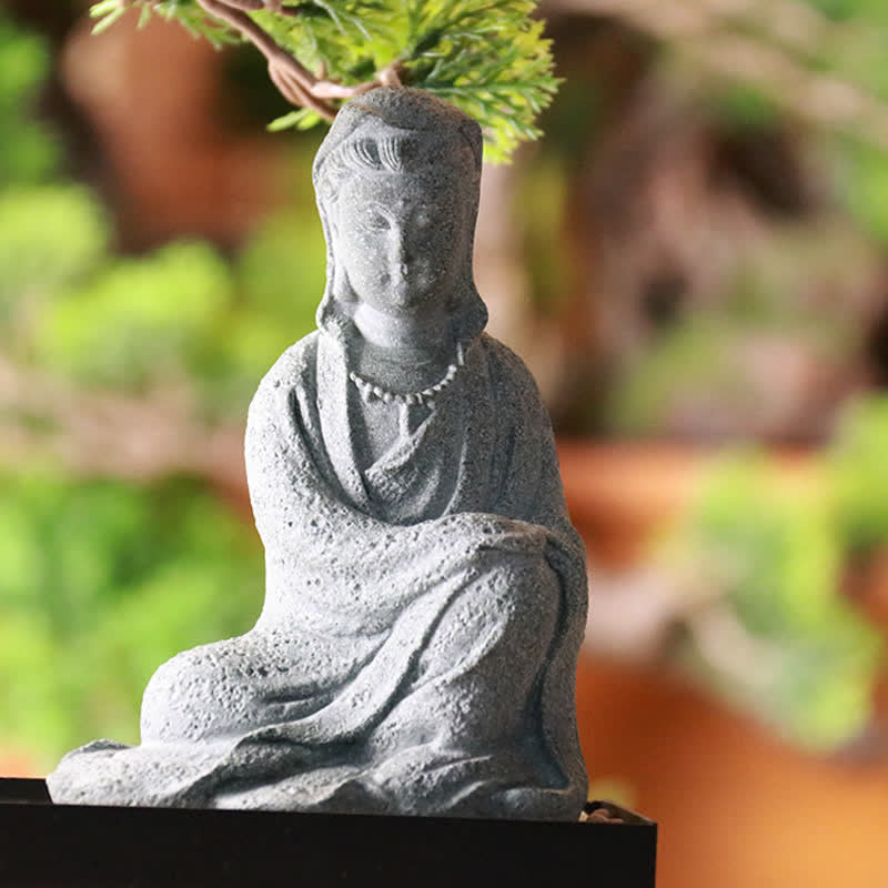 Sandstone Avalokitesvara Buddha Statue for Home Blessing