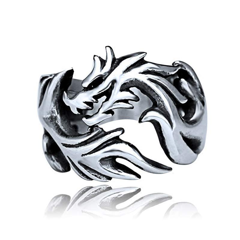 Unisex Dragon Pattern Protection Strength Adjustable Ring