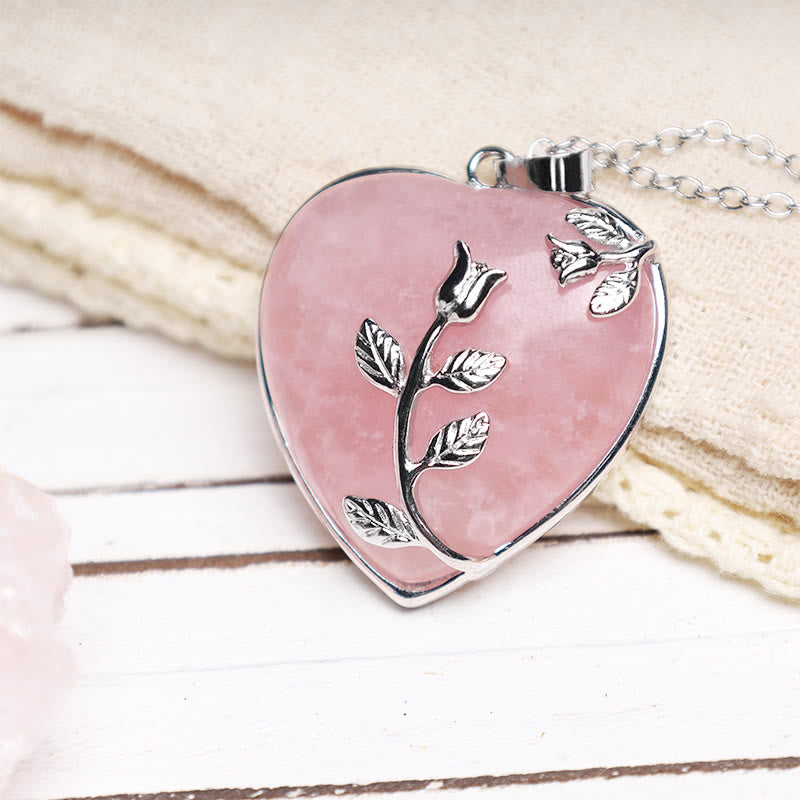 Amethyst Heart Pendant Necklace for Healing & Balance