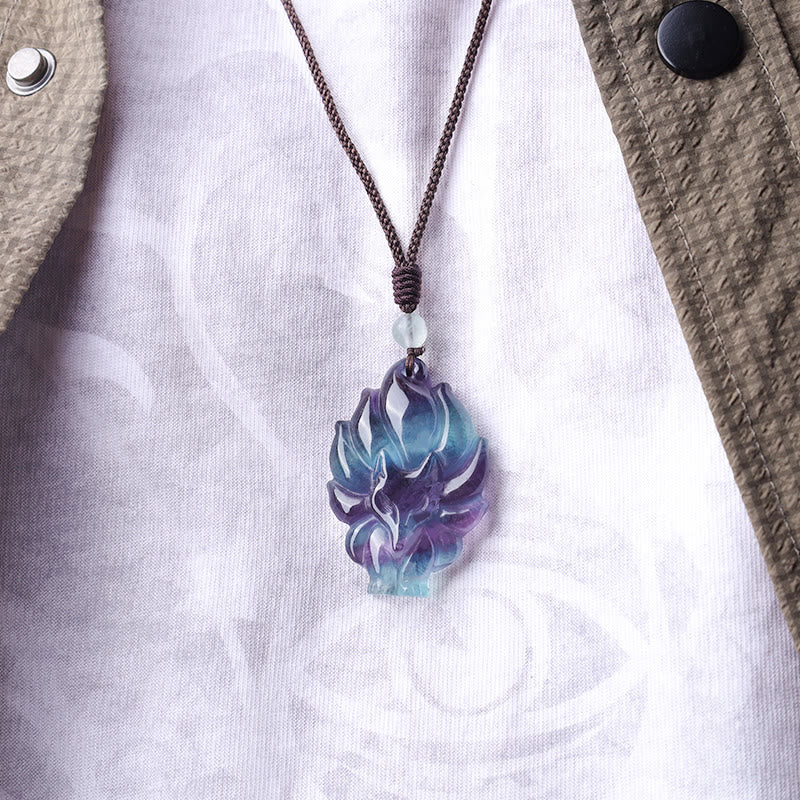 Fluorite Gold Sheen Obsidian Protection Necklace 45cm Length
