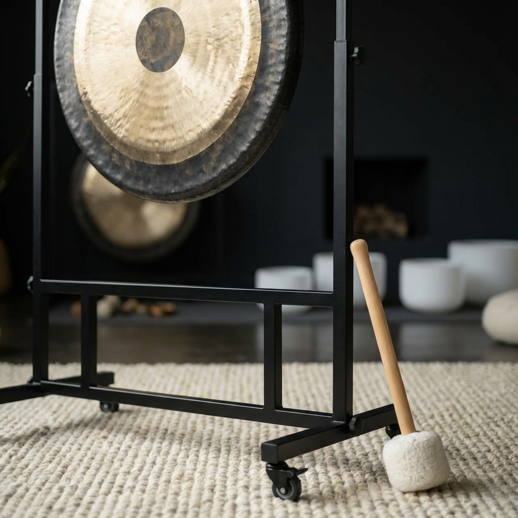 26 Zoll Chinesischer Gong mit Ständer und Schlägel - Schlaginstrument 