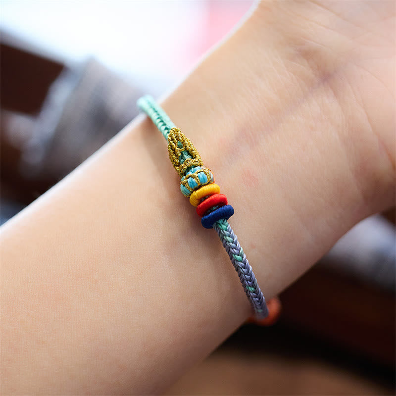 Colorful Rope Eight Thread Peace Knot Spiritual Bracelet