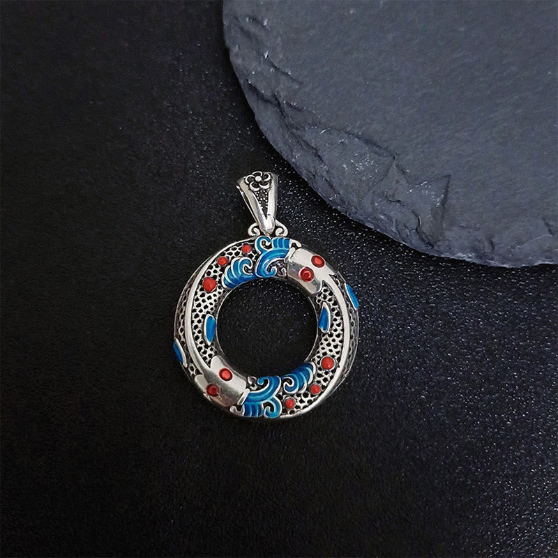 Copper Koi Fish Necklace Peace Buckle for Wealth & Luck
