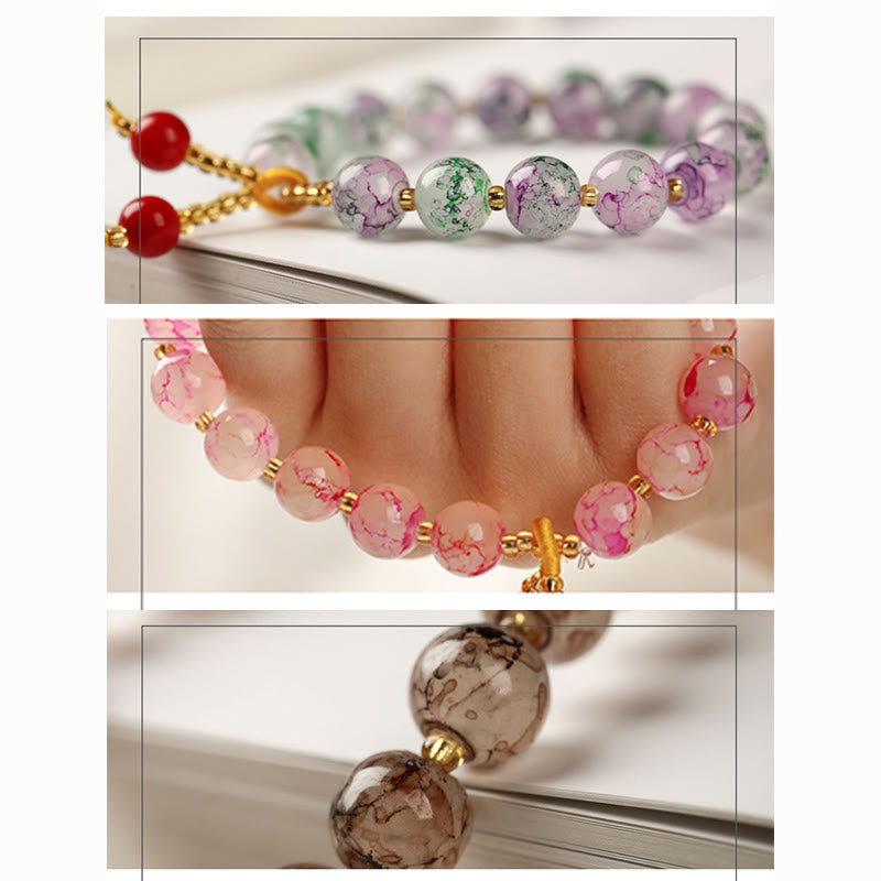 Liuli Glass Blessing Harmony Bracelet for Spiritual Protection