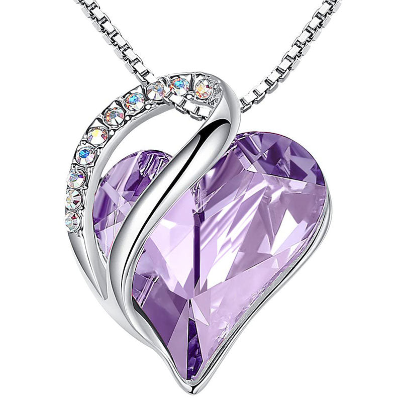 Halskette mit Geburtsstein-Anhänger „Love Heart“ und heilender Energie