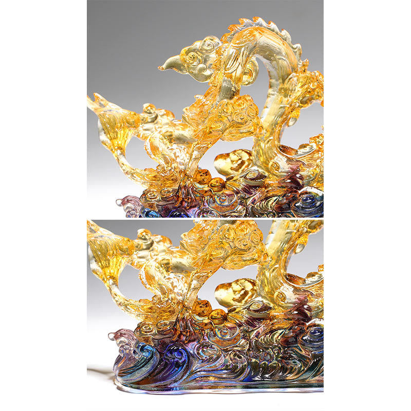 26 cm große spirituelle Liuli-Drache-Statue für Schutz und Stärke