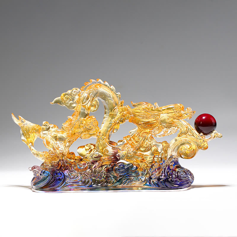 26 cm große spirituelle Liuli-Drache-Statue für Schutz und Stärke