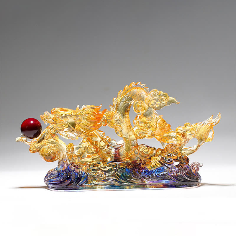 26 cm große spirituelle Liuli-Drache-Statue für Schutz und Stärke