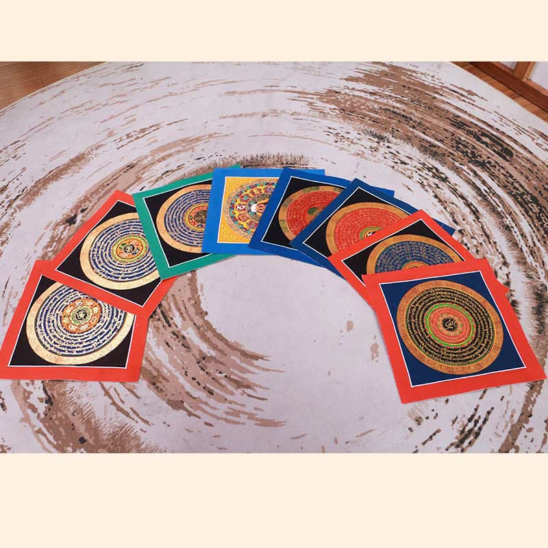 26 cm großes tibetisches handgefertigtes Thangka-Gemälde | Meditations-Segenskunst