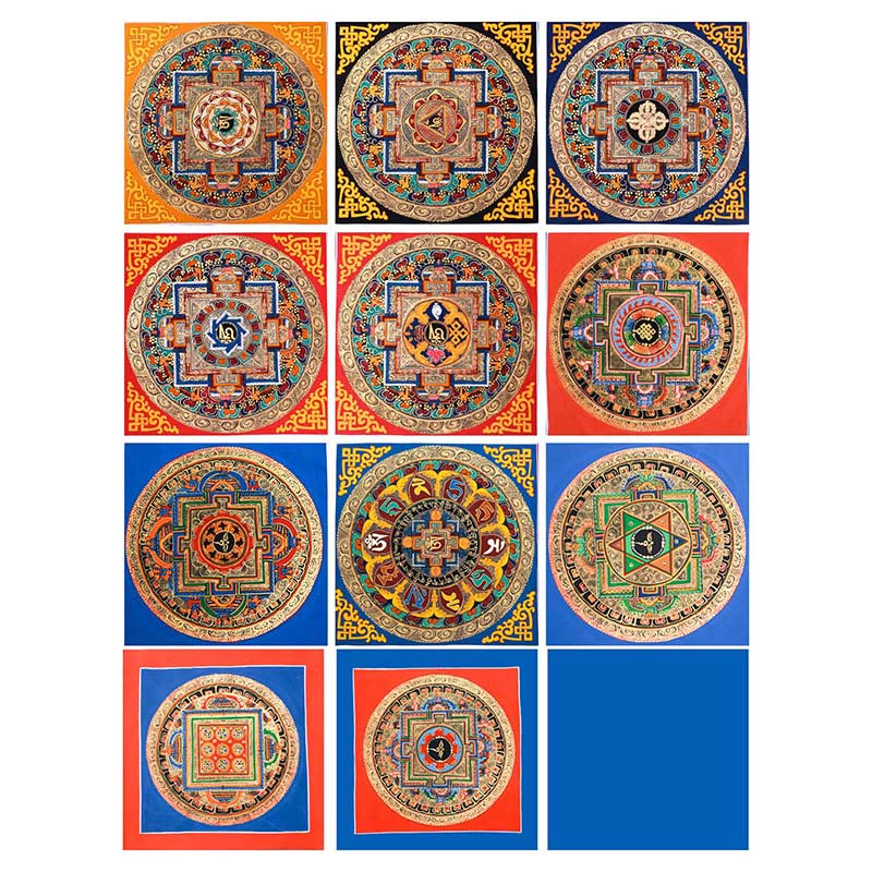 26 cm großes tibetisches handgefertigtes Thangka-Gemälde | Meditations-Segenskunst
